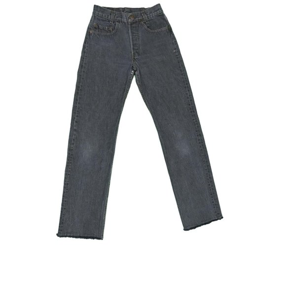 Levis Denim - 1990s Vintage Levis 701 Charcoal Black Jeans 25x29.5